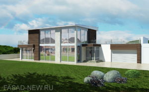 Дизайн фасада каркасного дома 05