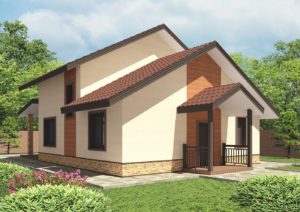 Визуализация фасада дома из бруса 02_02 EFF117 EPC764 EJB4922